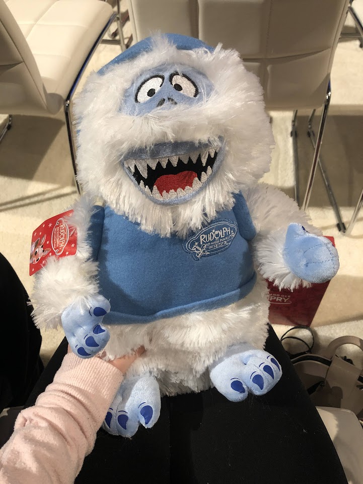 Picture of a Bumble stuffed animal, which was handed out during the Rudolph The Red-Nosed Reindeer show at the Grand Ole Opry