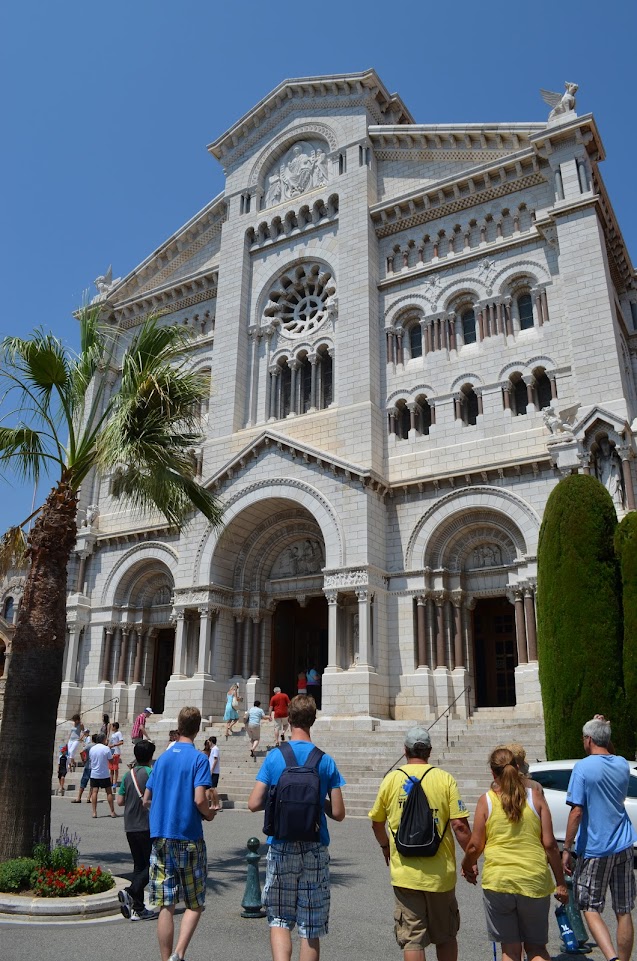 Outside of Saint Nicholas's Cathedral in Monaco. 