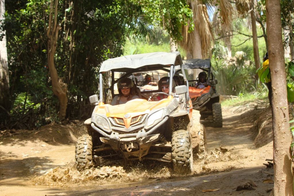 Buggy riding during the Zip & Zoom cruise excursion