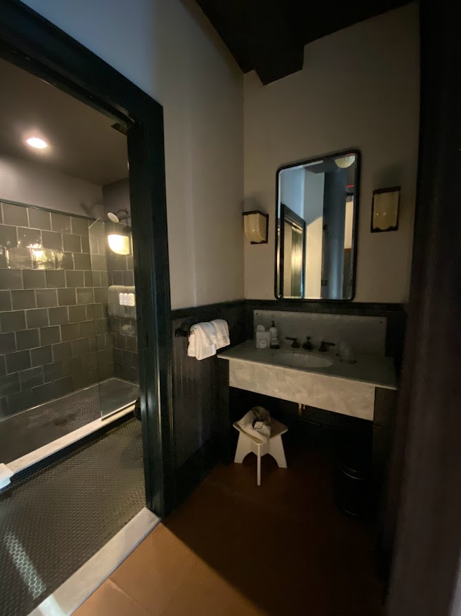 Bathroom in the standard double room of The Ace Hotel in New Orleans 