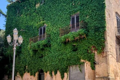 Building with moss in Polizzi Generosa - a hidden gem of Sicily, Italy