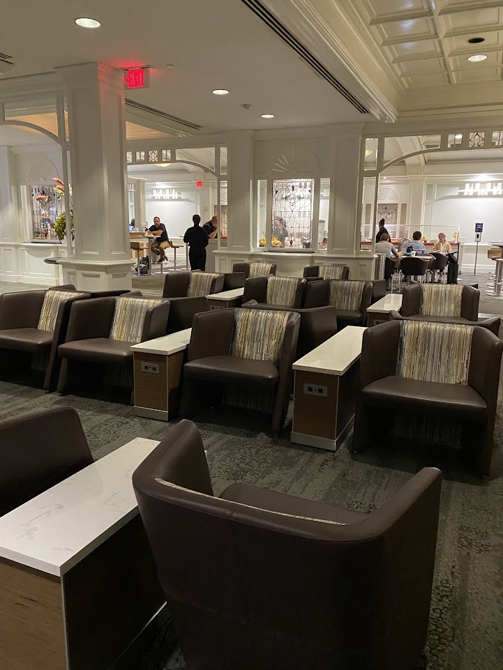 Seating in the Delta Sky Club in Orlando 