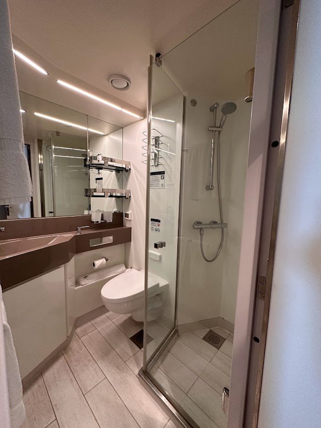 Bathroom in the MSC Seaside Deluxe Ocean View Cabin