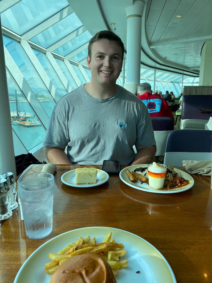 Me and my gluten-free meal from the Royal Caribbean buffet