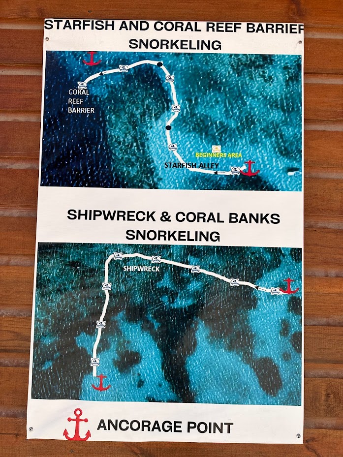 Map of the best snorkeling spots in Honduras from Christopher Tours 