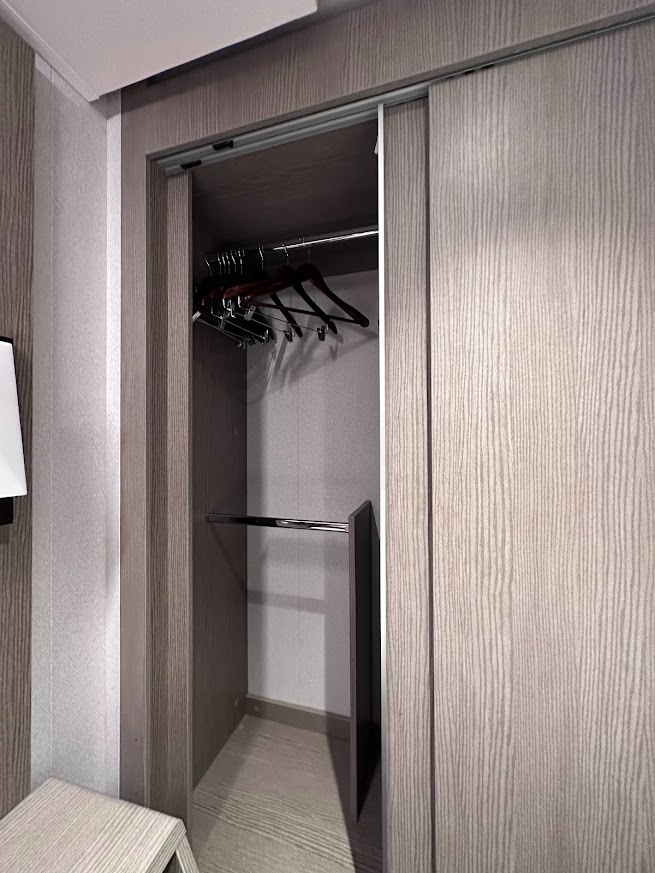 Closet in the MSC Seaside Deluxe Ocean View Cabin