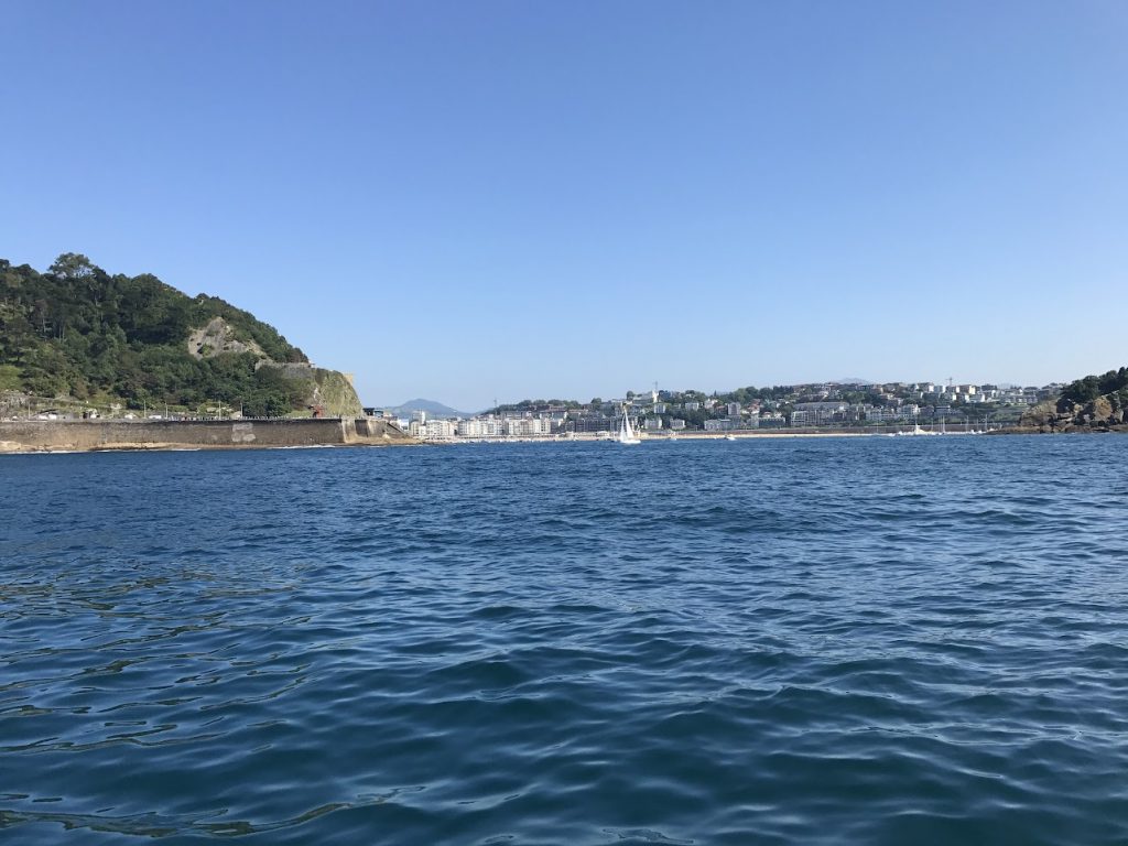 Picture taken during a boat ride at Playa de la Concha in the Spanish city of Donostia-San Sebastián.