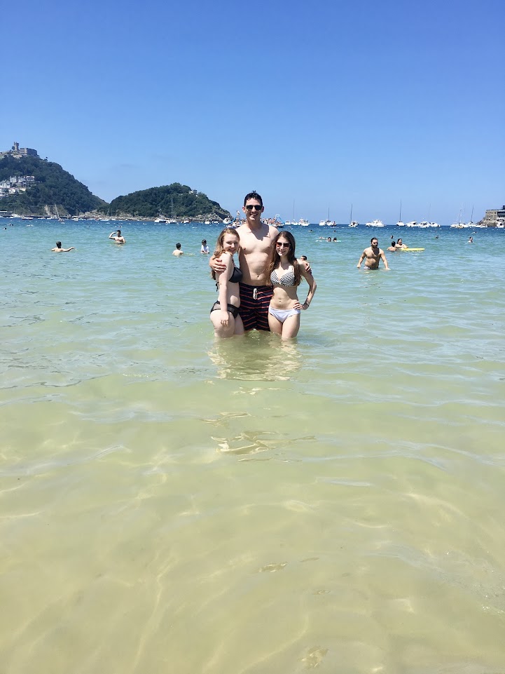 Picture of me and some friends taken at Playa de la Concha in the Spanish city of Donostia-San Sebastián.