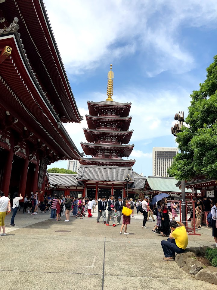 Picture of the pagoda at Asakusa Kannon Temple. Visiting this temple is one of the best things to do in Tokyo. 