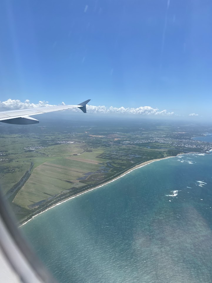 View of Puerto Rico from the plane.