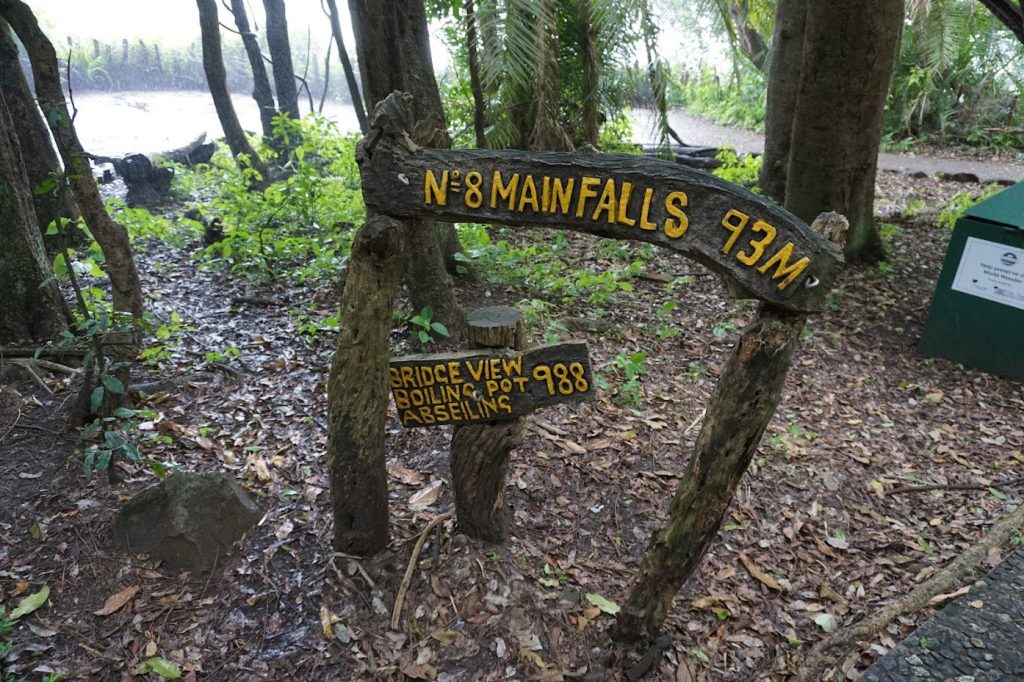 One of the viewing point signs at Victoria Falls in Zimbabwe 